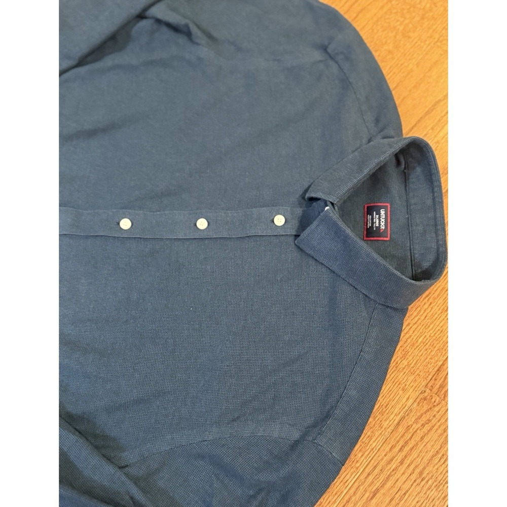 UNTUCKit Button Down Shirt Mens XL Tall Green Blue Veneto WF Wrinkle Free